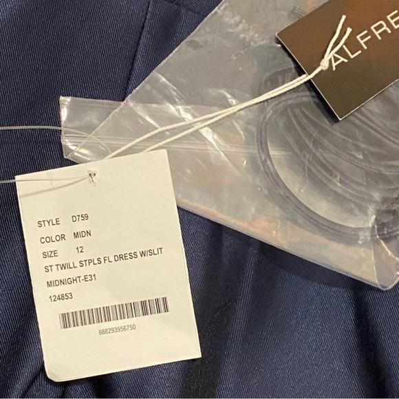 ALFRED SUNG Midnight Blue Strapless Satin Gown D759 Sz 12 From Nordstroms $250 - Picture 9 of 12